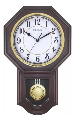  Relógio Parede Carrilhão Gravatinha Na Cor Cerejeira Herweg