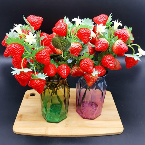 Xizhi 11 Fresas Artificiales Decoración 2 Racimos Rama De Fr