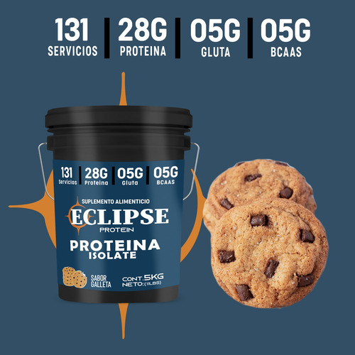 Proteína Whey Hidrolizada Isolate Eclipse 5kg Varios Sabores Galleta