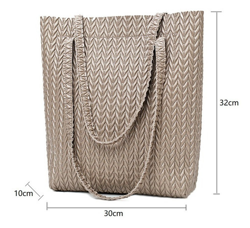 Imagen 2 de 7 de Bolsa 3pcs Mujer Dama Tote Cartera Gran Capacidad Cuero Sint