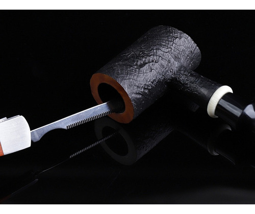 Pipa De Acero Inoxidable De Madera Roja Para Fumar Tabaco