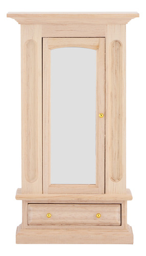 1:12 Muebles De Casa De Muñecas, Armario De Madera, Espejo,