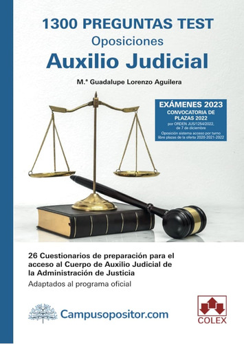 1300 Preguntas Test. Oposiciones Auxilio Judicial: 26 Cuesti