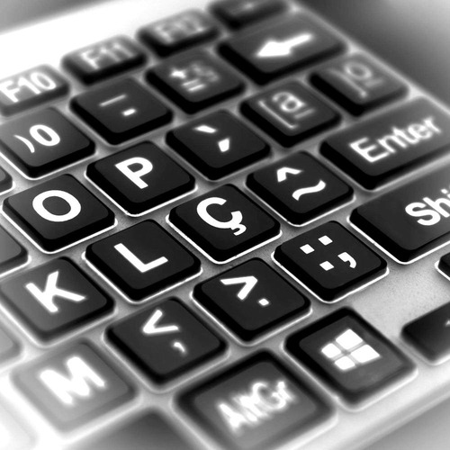 Imagem 1 de 3 de Adesivo Teclado Alto Contraste Preto/branco Baixa Visão