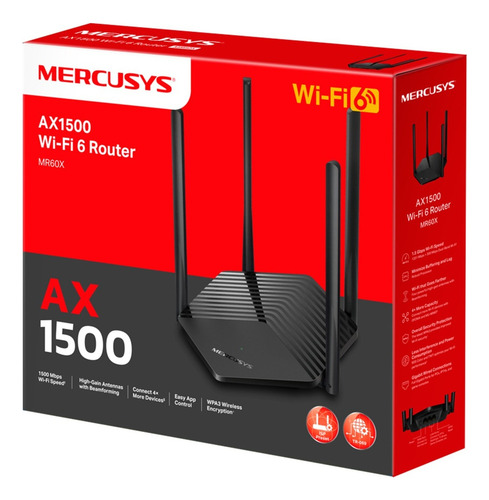 Router Mercusys Mr60x Gigabit Wifi6 Ax1500 Doble Banda Mesh