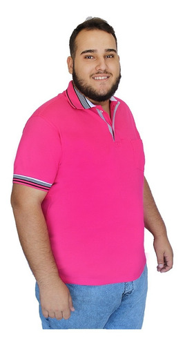 Imagem 1 de 4 de Camisa Polo Plus Size Bolso Grande Especial Piquet Zambelê