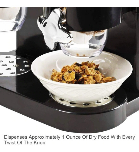 alimentos para mascotas dulces Doble negro Dispensador de cereal simple-doble triple con bandeja integrada a prueba de derrames para alimentos secos cereales 