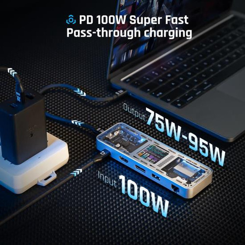 Hub Usb C Dockcase Explorer Edición 10 En 1 Con Hdmi Y Dp
