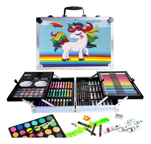 Komita® Kit De Dibujo Plumones Set De Arte Profesional De Dibujo Colores Marcadores Lápices 145pcs Aplicable A Técnico Para Principiantes, Artistas, Niñas Y Niños