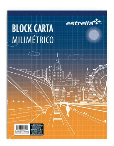 Block Milimetrico Estrella 17 Carta 50hjs Engomado Bond /v