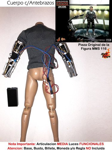 Cuerpo C/ Luz Tony Stark Hot Toys Mms116 Escala 1/6 Original (Usado)