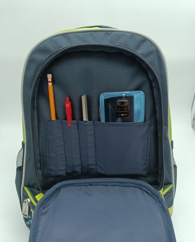 Mochila Wilson 5 Compartimentos Bolsa Interna Con Cierre Color Azul Diseño De La Tela Liso Con Logo