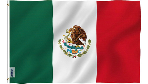 Bandera De México Anley Fly Breeze De 3 X 5 Pies, Colores Vi