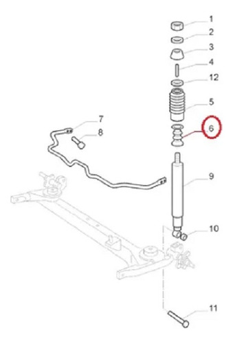 Par Batente Amortecedor Traseiro Original Fiat Palio Siena