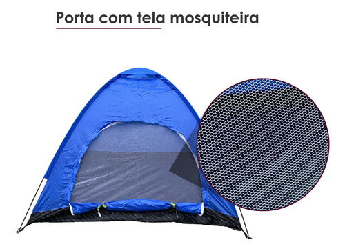 Barraca De Camping 2x2m Para 4 Pessoas Com Cobertura