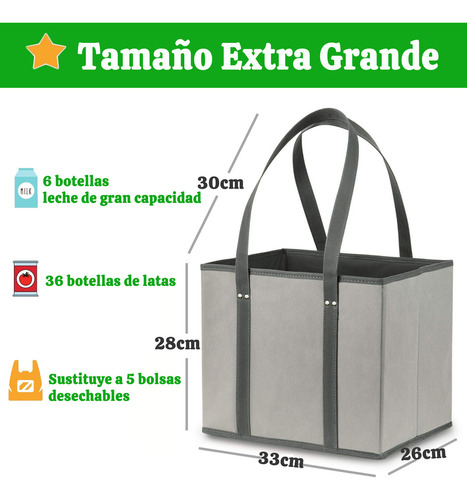Bolsa Reutilizable Para Comestibles Caja Grande Plegable
