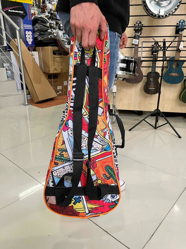 Funda Ukulele Tenor Con Correas Acolchonada Diseño Ortega