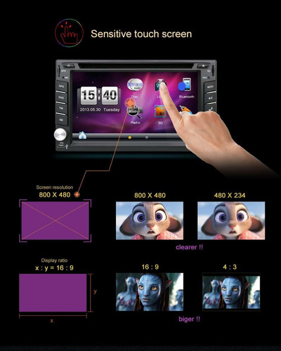 Producto Vendedor Caliente Din Doble De 6,2 Pulgadas En Dash