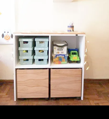 Mueble Juguetero Organizador De Juguetes Cajones Con Ruedas