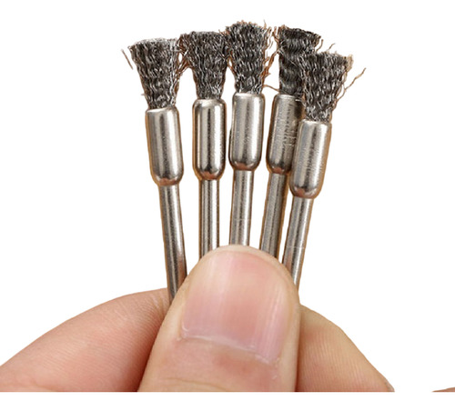 Conjunto 10 Escovas De Aço Cone Larga 5 Aço 5 Latão