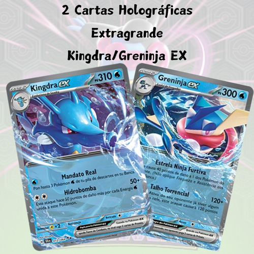 Kit 2 Box Pokémon Kingdra Ex Greninja Ex Fábulas Nebulosas