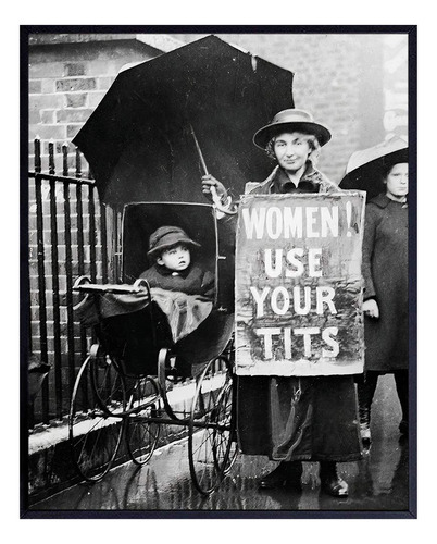 Foto Vintage Divertida De Sufragista, Regalo Raro Mujer...