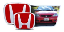 Comprar Kit X2 Emblemas Insignias Exterior Rojas Honda Civic 02-05