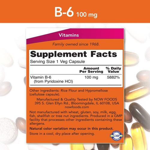 Agora Vitamina B-6 100 Mg, 250 Cápsulas (pacote Com 2)