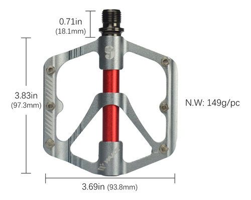 Pedais Wake Bike Pedal Plano Com Rolamento Selado Para M