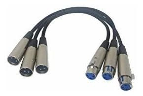 Cables Micrófono Xlr 3p Macho/hembra (1ft) - Pack De 3