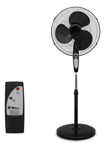 Ventilador Pedestal Pie 16 Control Remoto 3 Vel Negro Diámetro 16 Frecuencia 127v 60hz 50w Material De Las Aspas Plástico