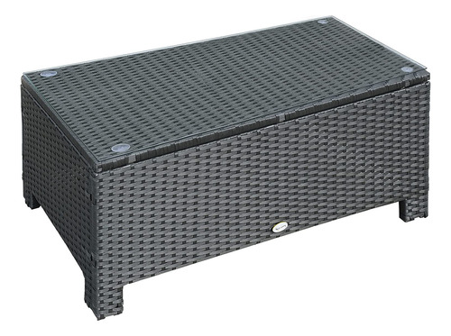 Mesa Auxiliar Para Patio, Mesa Auxiliar Grande, Color Negro