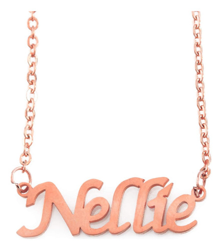 Collar Con Nombre De Zacria Nellie, Chapado En Oro Rosa De 1