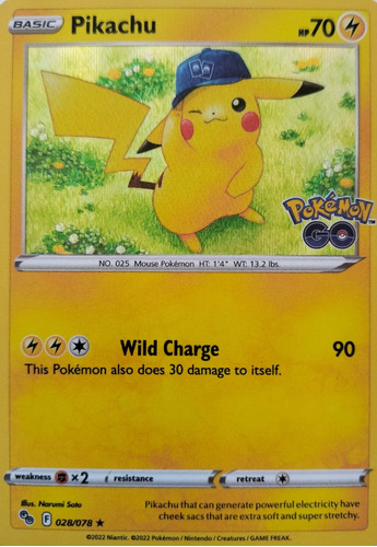 Pokemon Tcg Pikachu 028/078 Holo