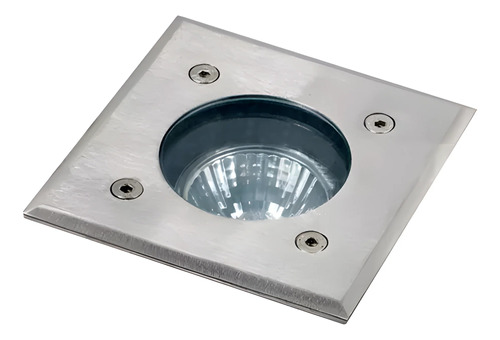 Embutido Spot Piso Cuadrado Led Gu10 Acero Inoxidable 