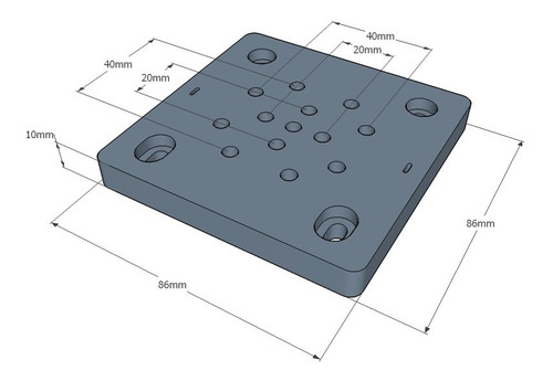 Placa V-slot Para Perfil 2040 Openbuilds Laser Impressora 3d