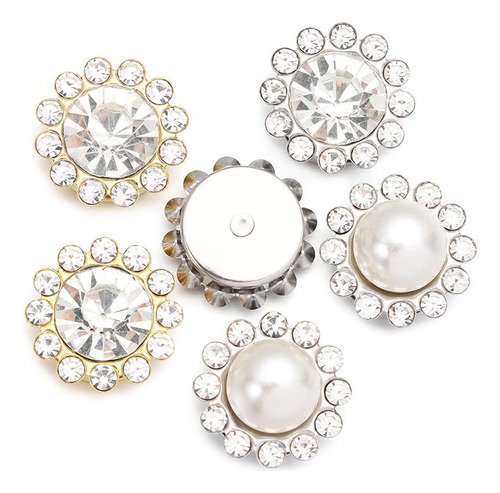 Botones De Diamantes De Imitación, Botón De Perlas, Horquill