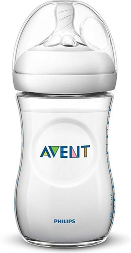 Biberones Philips Avent Natural SCF033/27 color transparente x 2 unidades de 9Oz/260mL de flujo lento