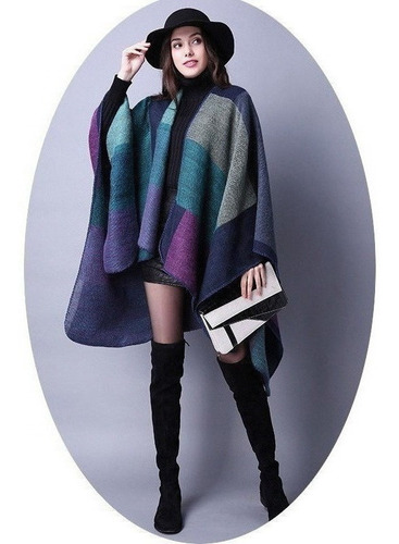 Capa Para Mujer Dama Chal Poncho Sueter Abrigo Colores