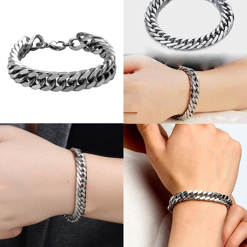 Para Z0hz 2 Rock Titanium Steel Cepillado Pulsera Cadena