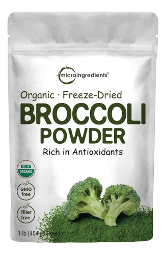 El Polvo De Brócoli Orgánico, 1 Libra, Liofilizado, Contiene