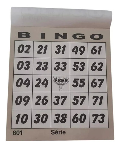 Bloco De Bingo 1500 Cartelas Free 10cm X 8cm