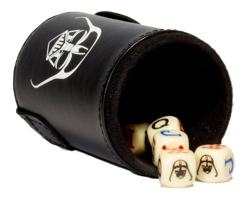 Imagen 3 de 6 de Cubilete Darth Vader Con Portadados. 5 Dados Grabados