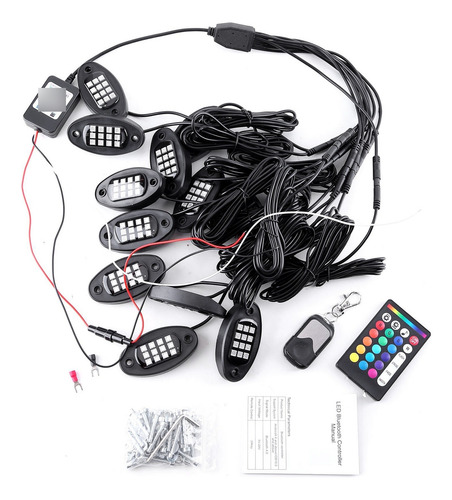 12v Rgb Uno Arrastra Doce Car Multicolor Chasis Luces Led 