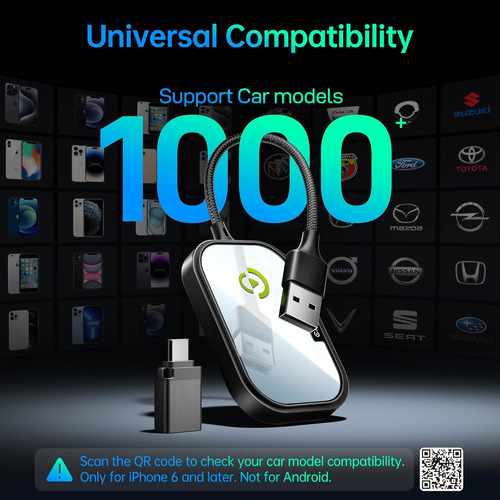 Adaptador Inalámbrico Carplay Para iPhone, Convierte Autos