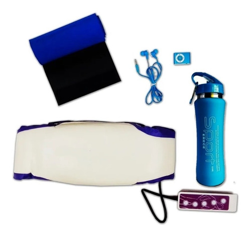 Kit Fitness Electroestimulador Faja Mp3 + Termo Deportivo