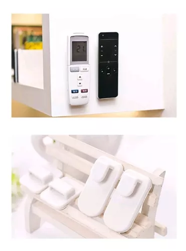 Organizador Ganchos adhesivos para mando a distancia de TV, soporte  adhesivo para colgar en la pared (blanco) Likrtyny Libre de BPA