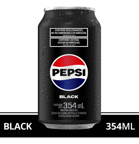 Pack X24 Gaseosas Sin Azucar En Lata 354ml C/u Pepsi Black
