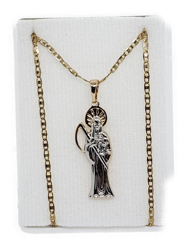 Imagen 1 de 3 de Santa Muerte De 3 Cm De Oro Laminado Brasileño +estuche C1