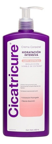 Cicatricure Crema Corporal Hidratación Anti-estrias X400 Tipo De Envase Botella Dosificadora